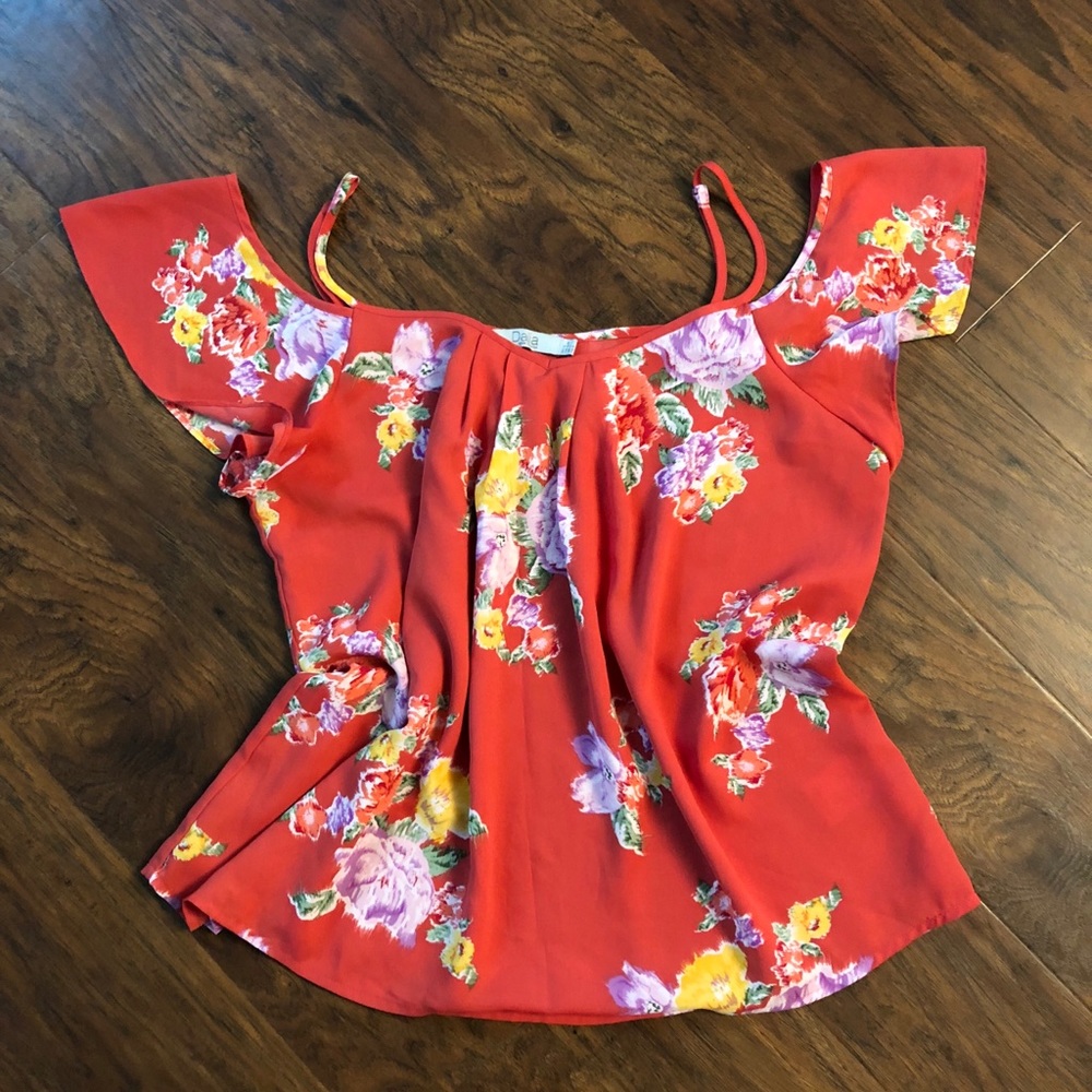 Floral Cold Shoulder Blouse